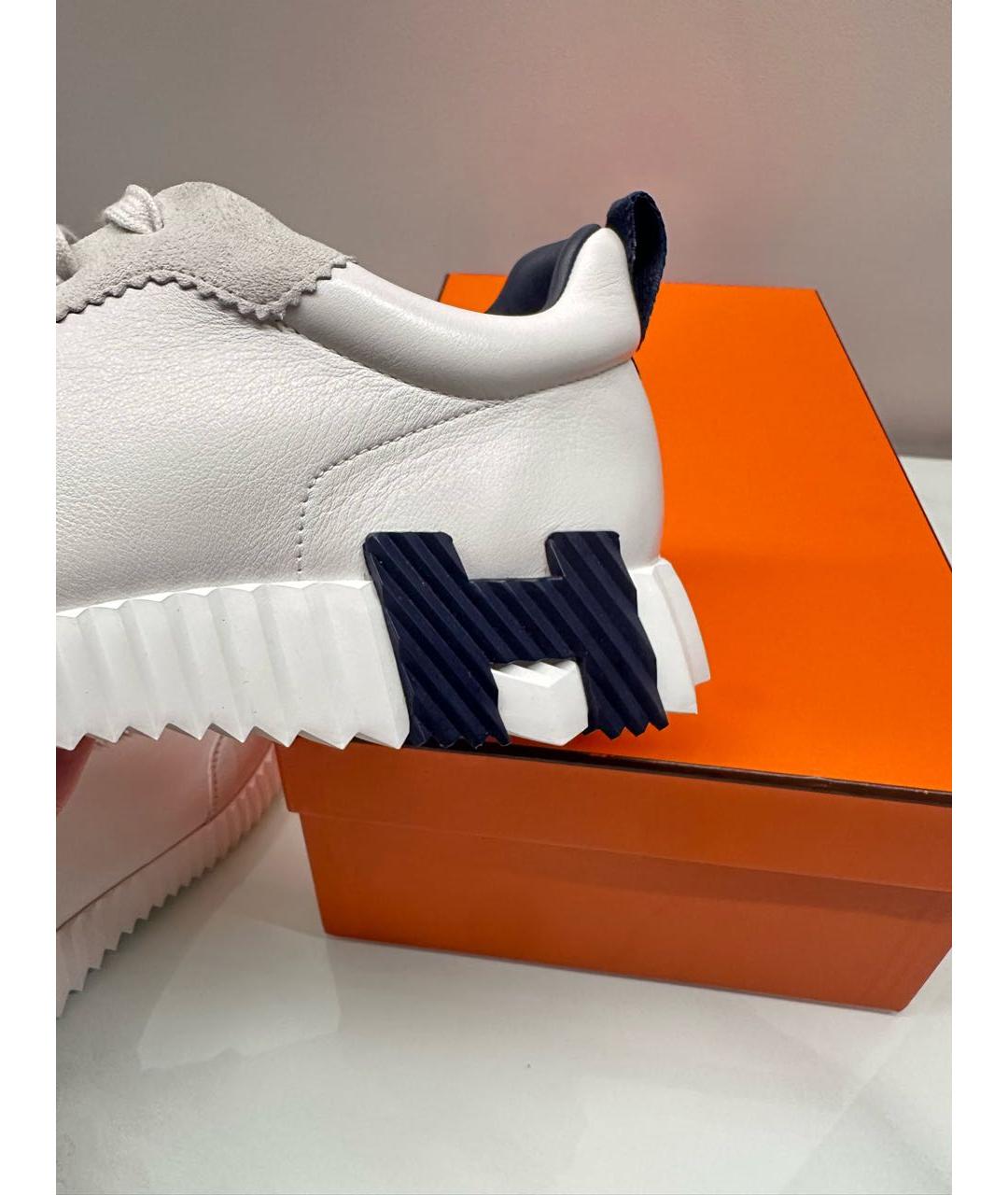 HERMES Белые кожаные низкие кроссовки / кеды, фото 6