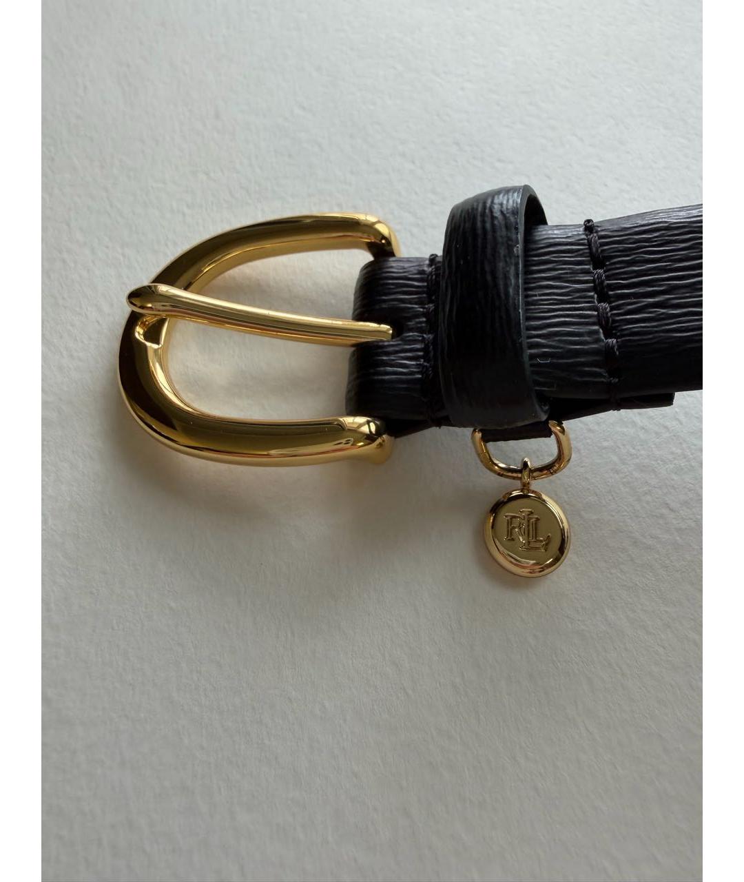 RALPH LAUREN Черный кожаный ремень, фото 2