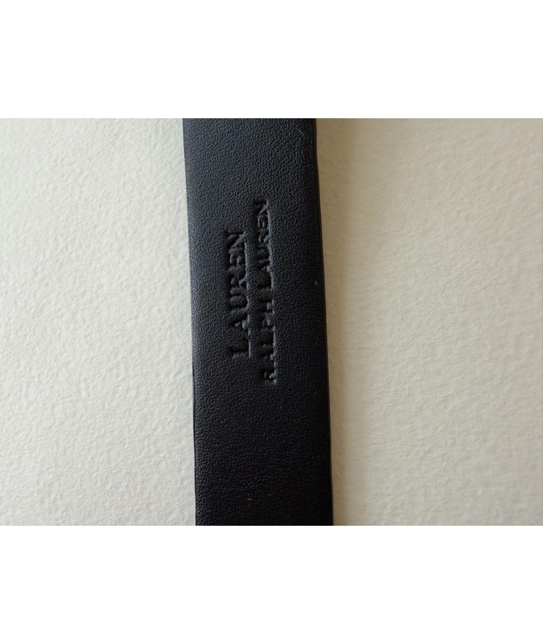 RALPH LAUREN Черный кожаный ремень, фото 3