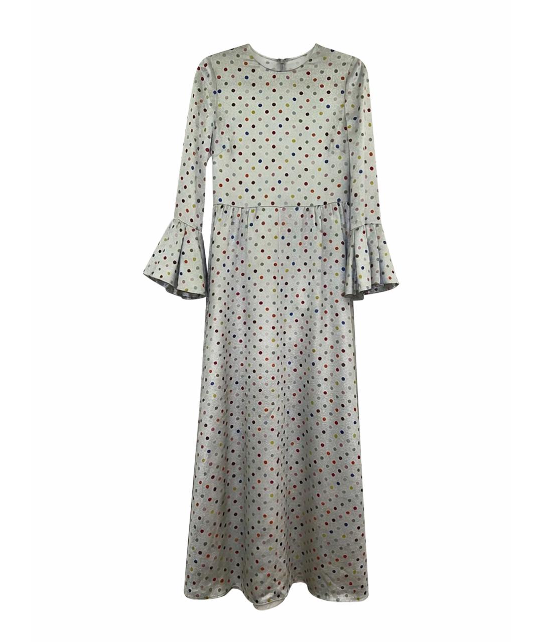 VALENTINO Серебряное ацетатное вечернее платье, фото 1