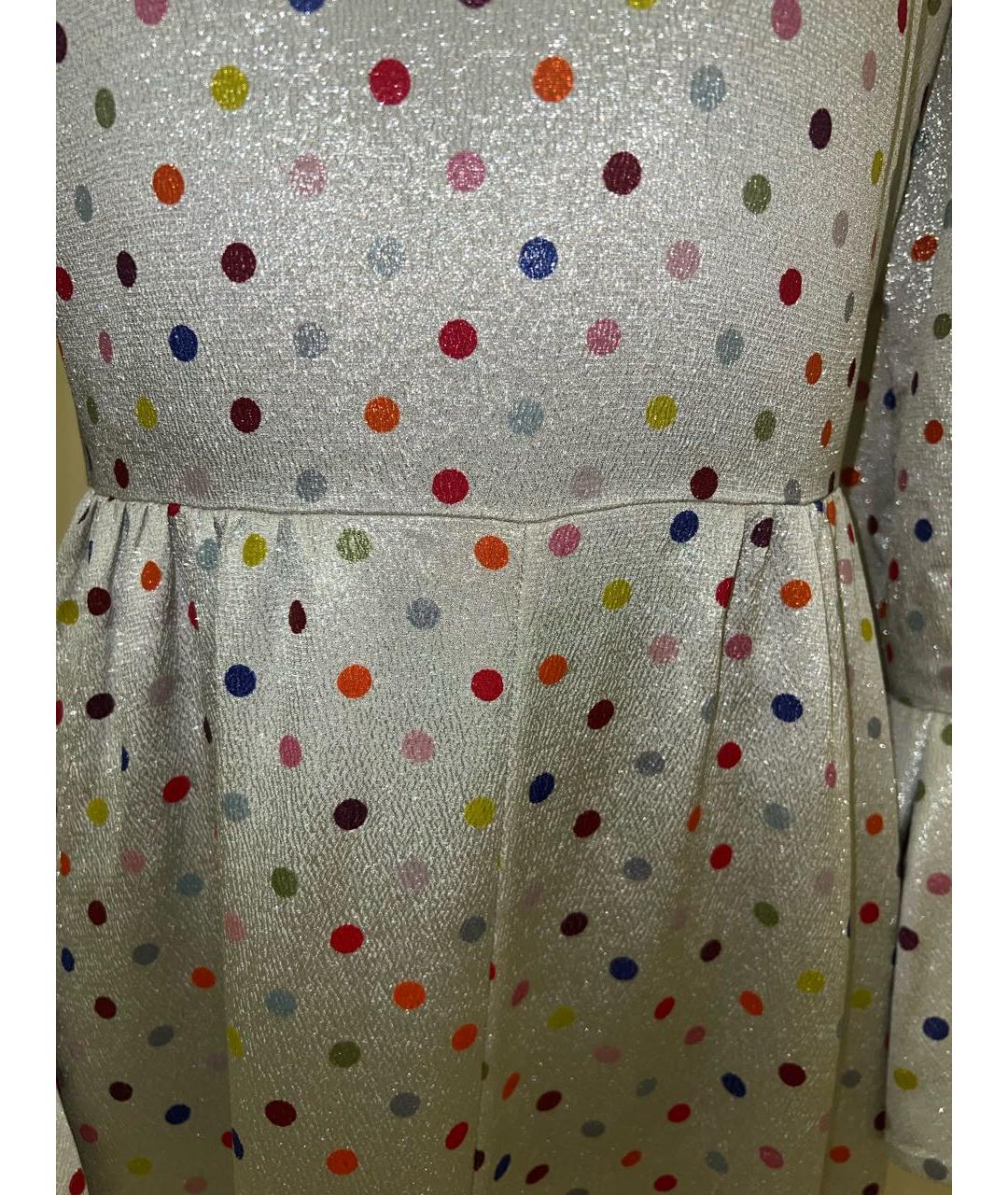 VALENTINO Серебряное ацетатное вечернее платье, фото 4