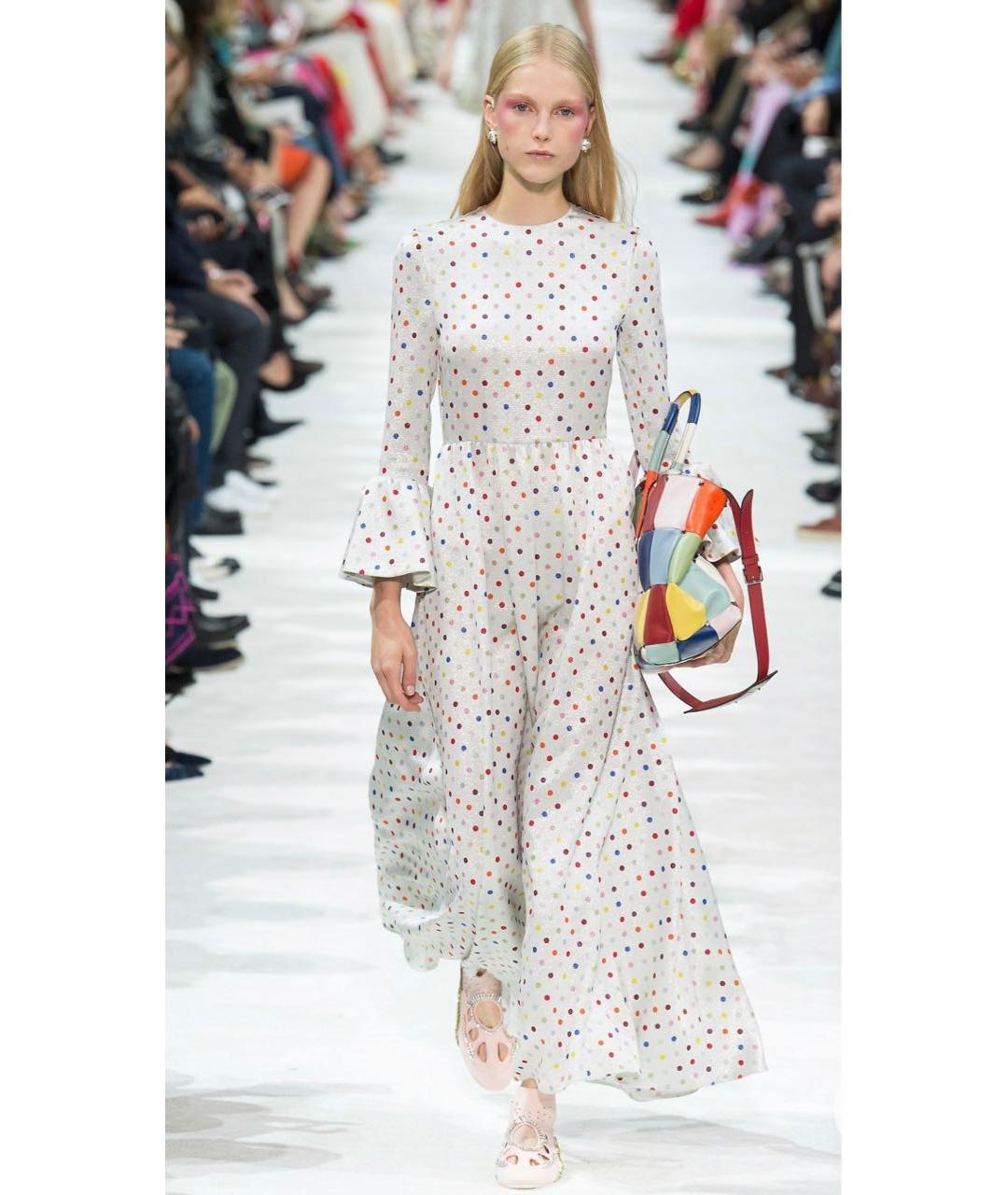 VALENTINO Серебряное ацетатное вечернее платье, фото 7