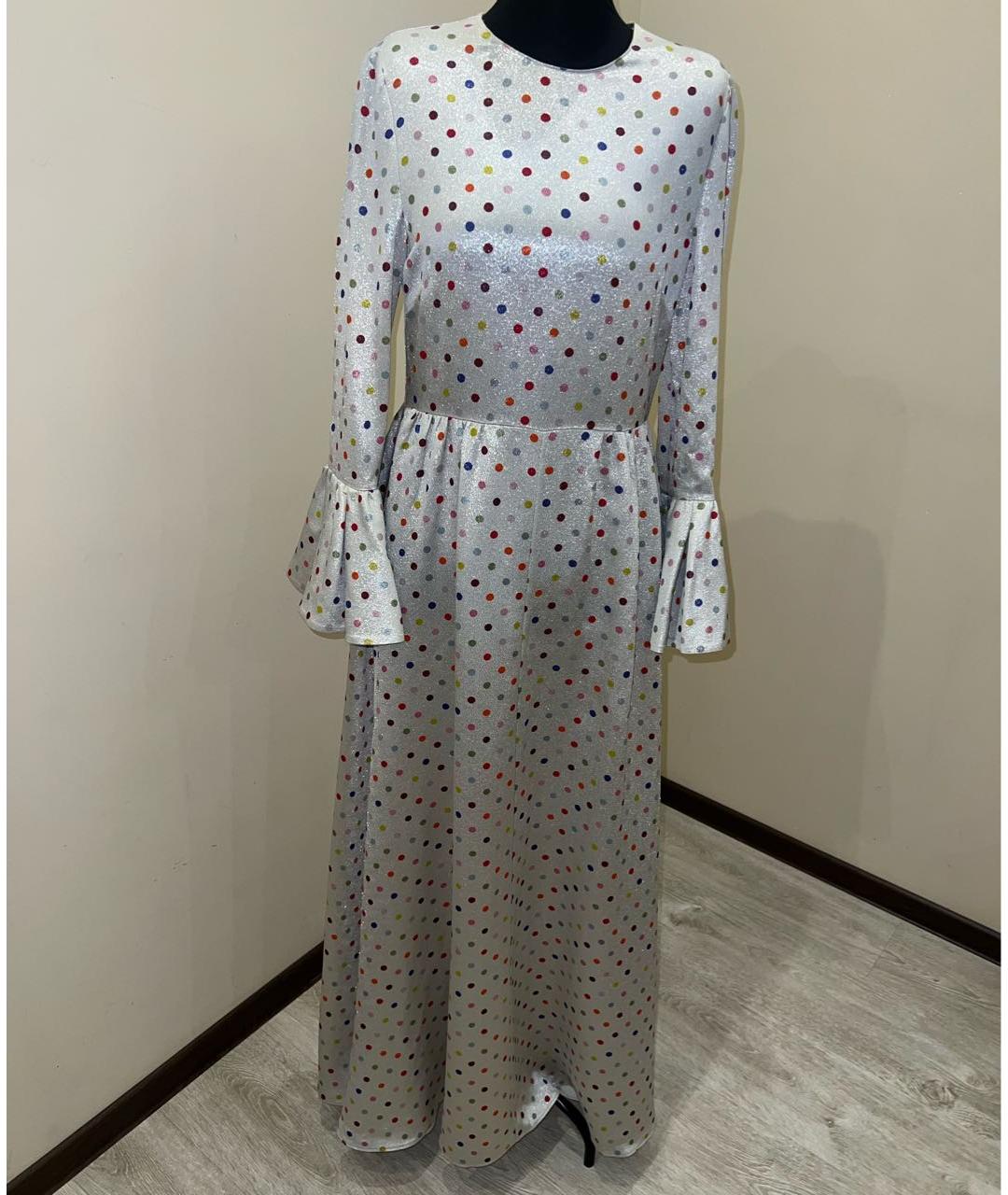 VALENTINO Серебряное ацетатное вечернее платье, фото 5