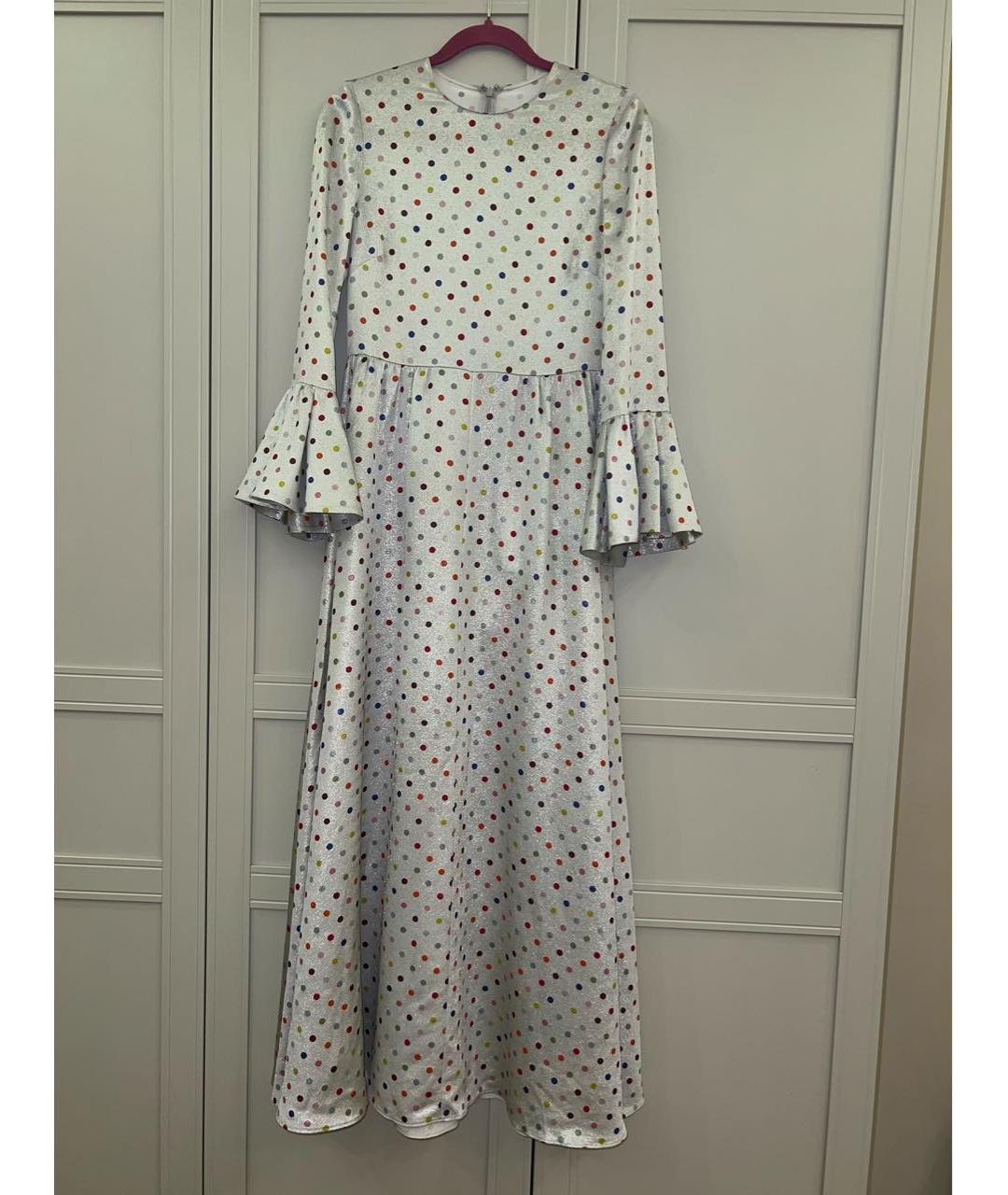 VALENTINO Серебряное ацетатное вечернее платье, фото 9