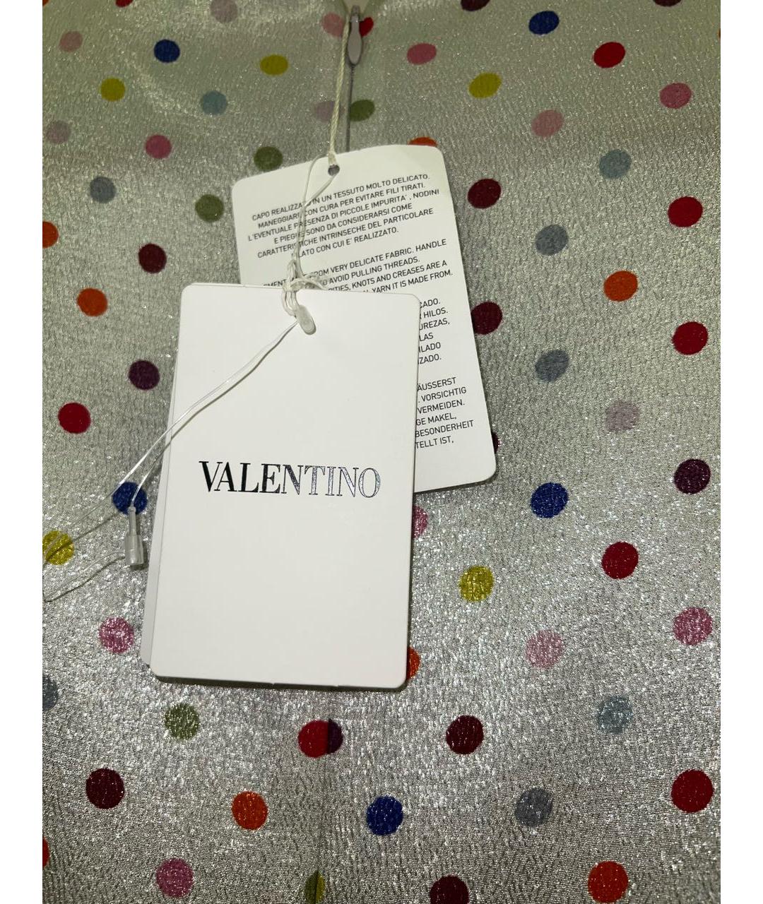 VALENTINO Серебряное ацетатное вечернее платье, фото 8