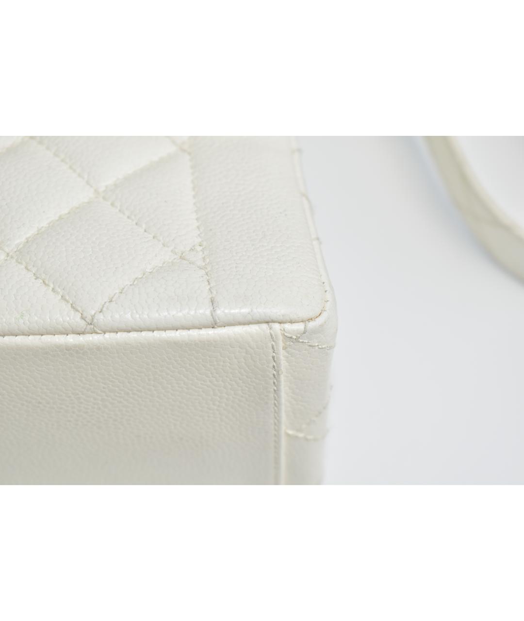 CHANEL Белая кожаная сумка через плечо, фото 7