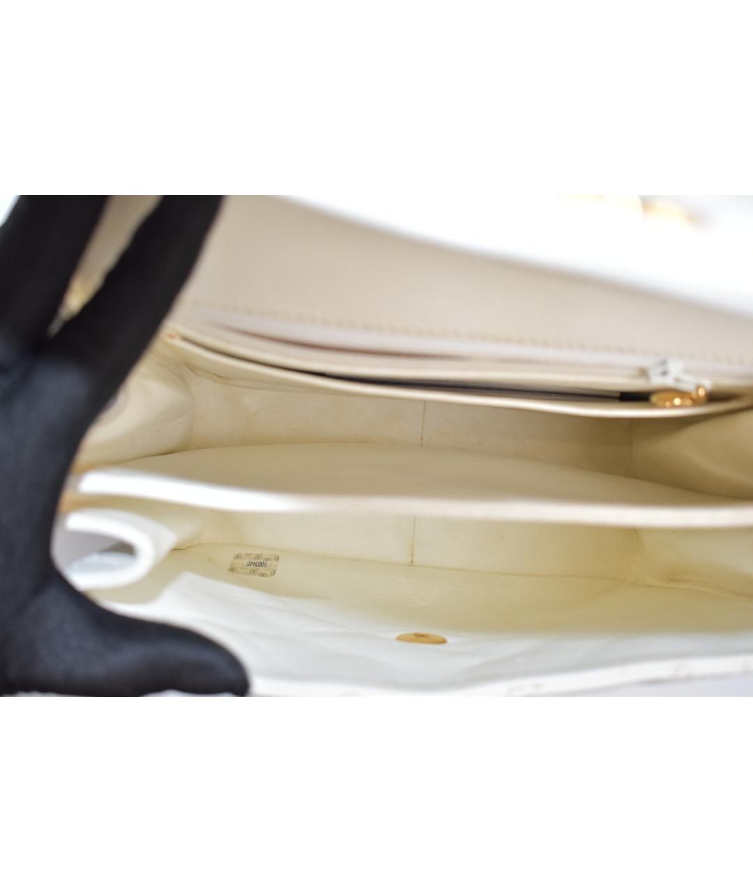 CHANEL Белая кожаная сумка через плечо, фото 4