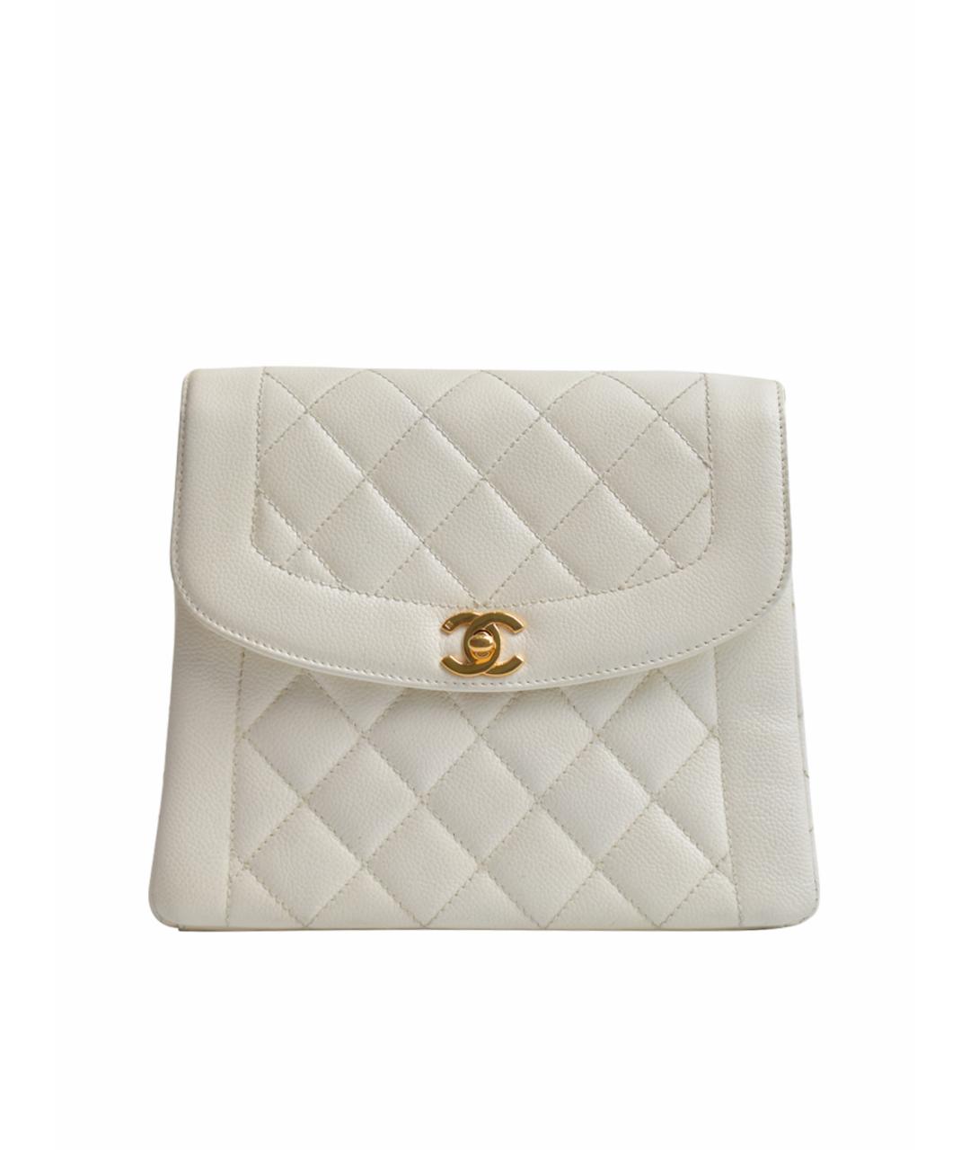 CHANEL Белая кожаная сумка через плечо, фото 1