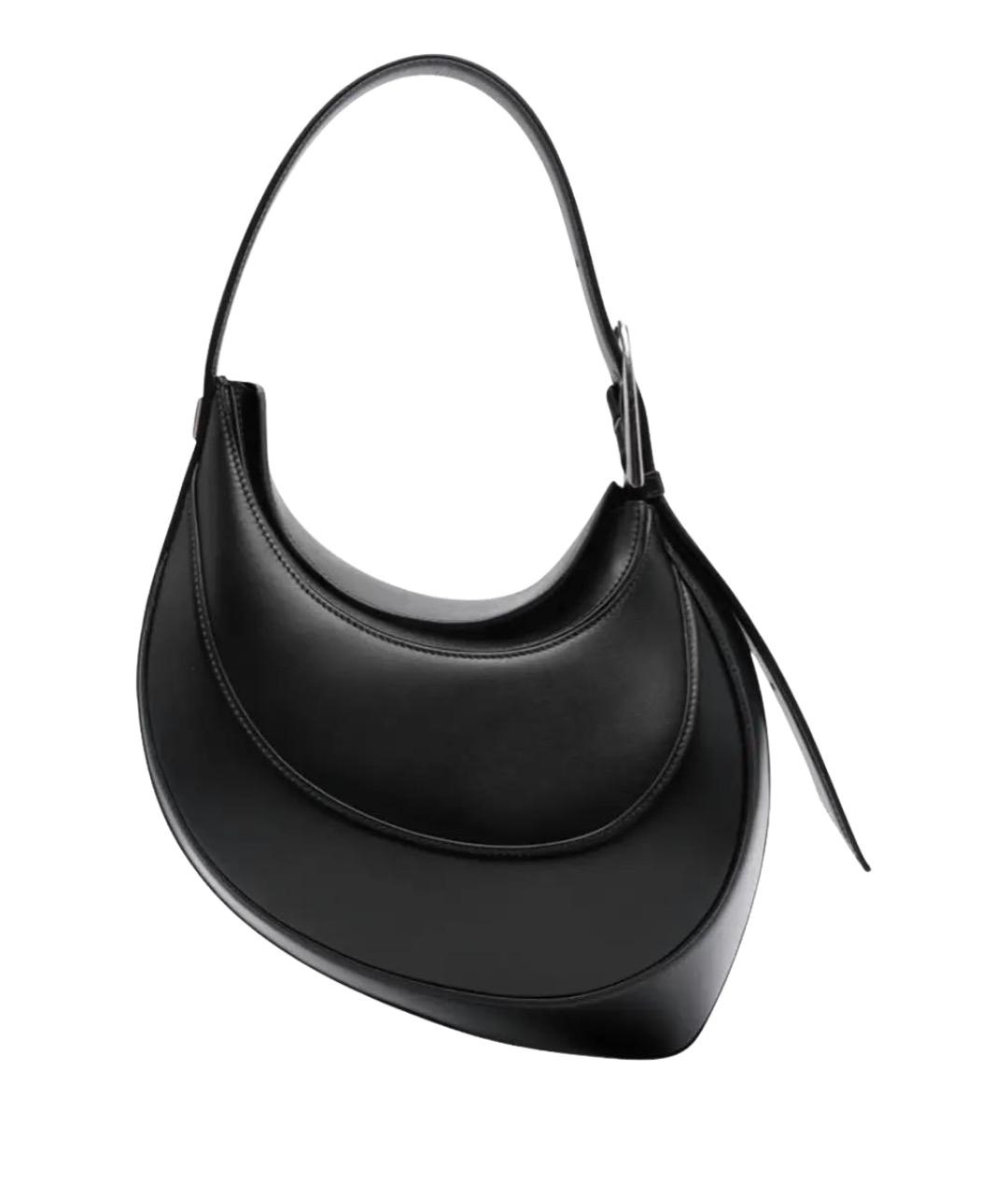 MUGLER Черная кожаная сумка через плечо, фото 1