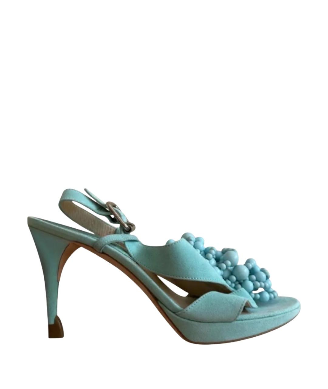 CELINE Бирюзовые замшевые туфли, фото 1