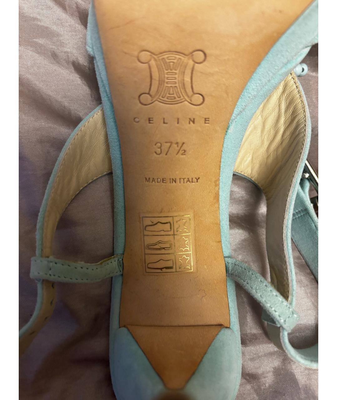 CELINE Бирюзовые замшевые туфли, фото 3
