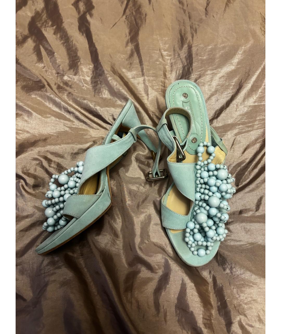 CELINE Бирюзовые замшевые туфли, фото 2