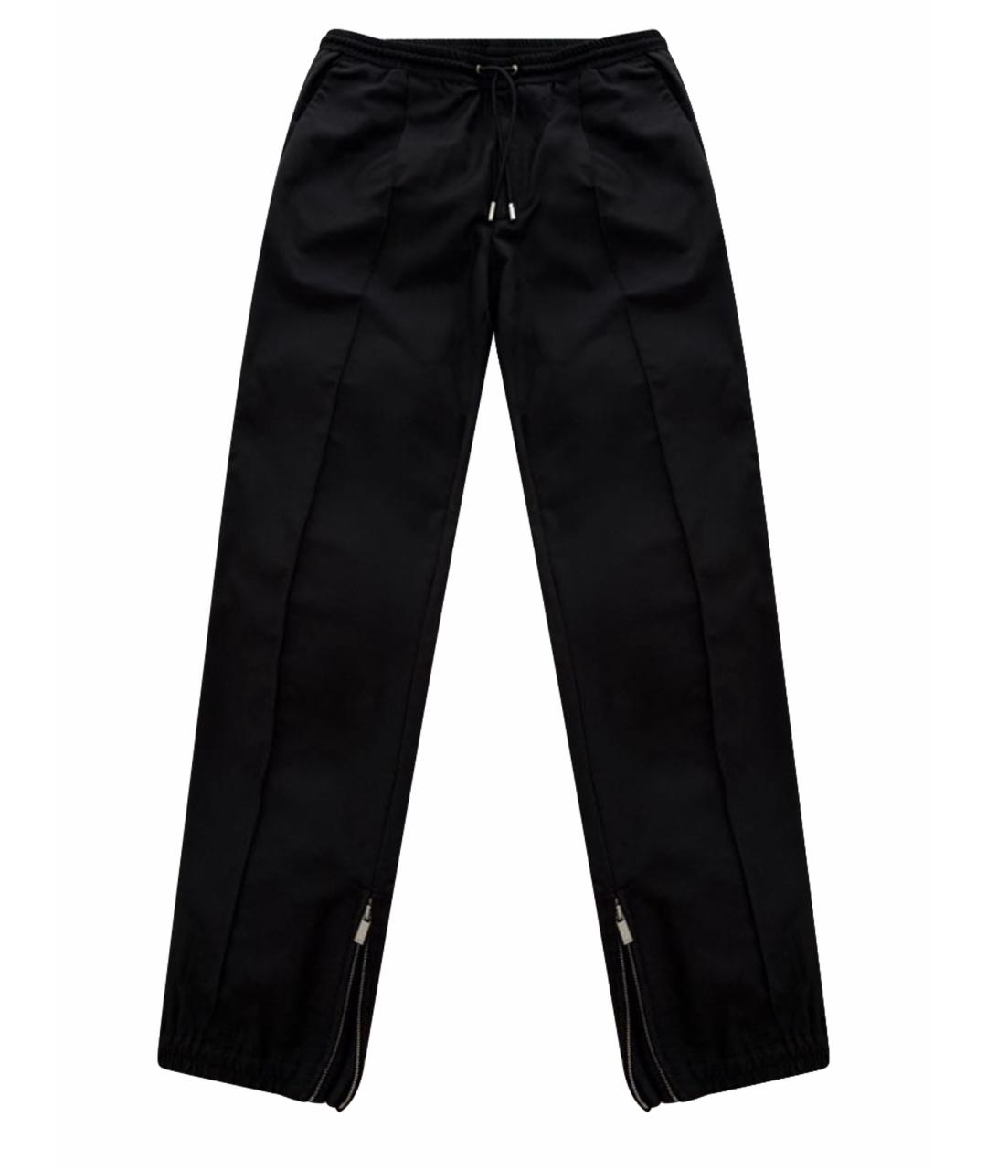 CHRISTIAN DIOR Черные шерстяные повседневные брюки, фото 1