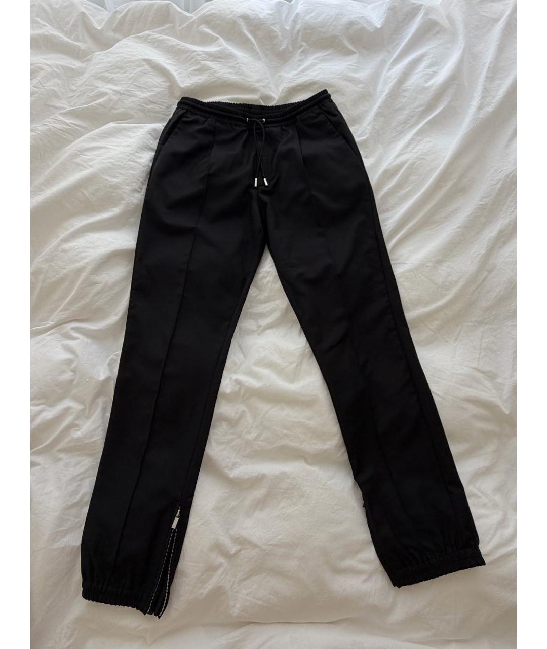 CHRISTIAN DIOR Черные шерстяные повседневные брюки, фото 8