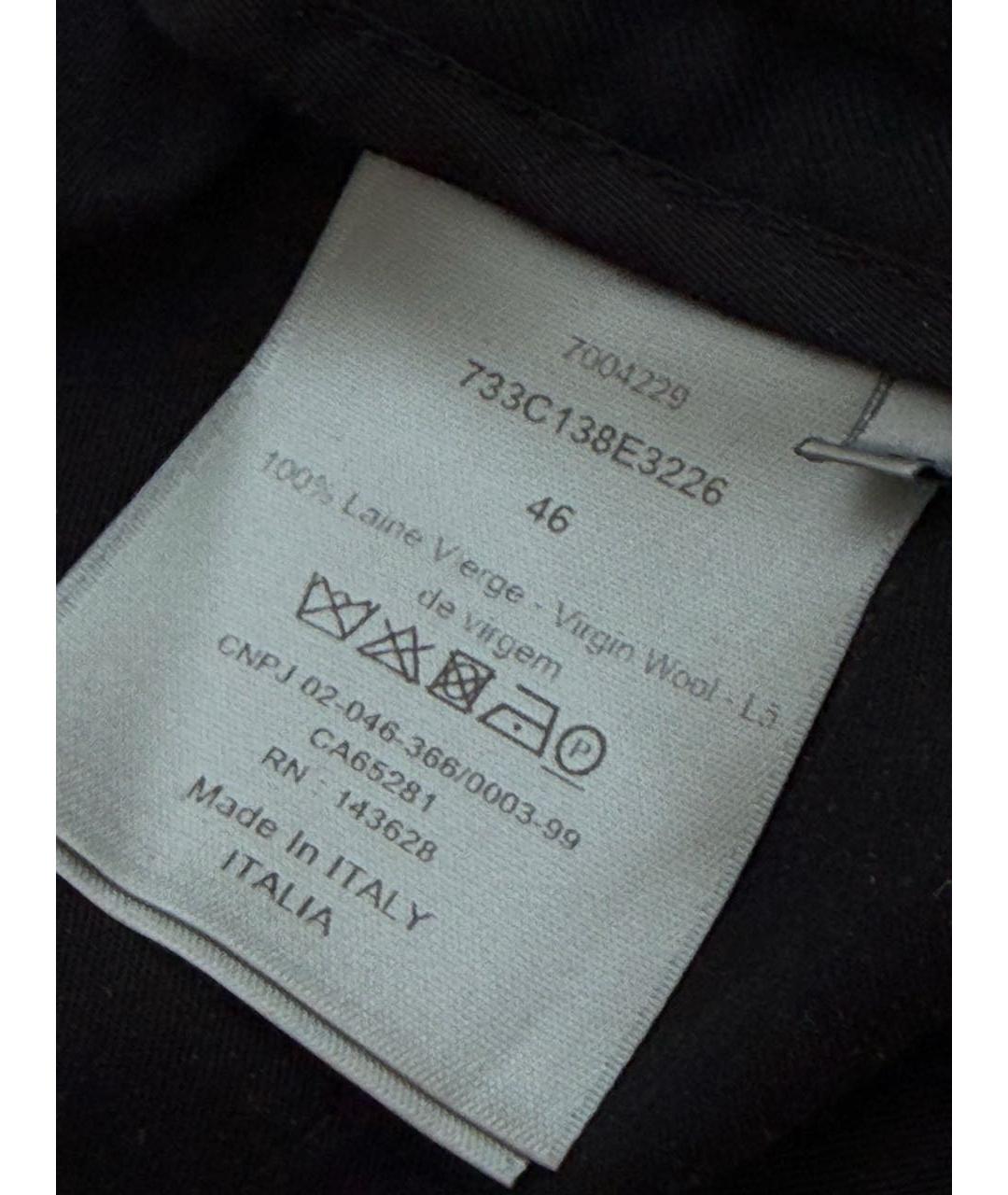 CHRISTIAN DIOR Черные шерстяные повседневные брюки, фото 5