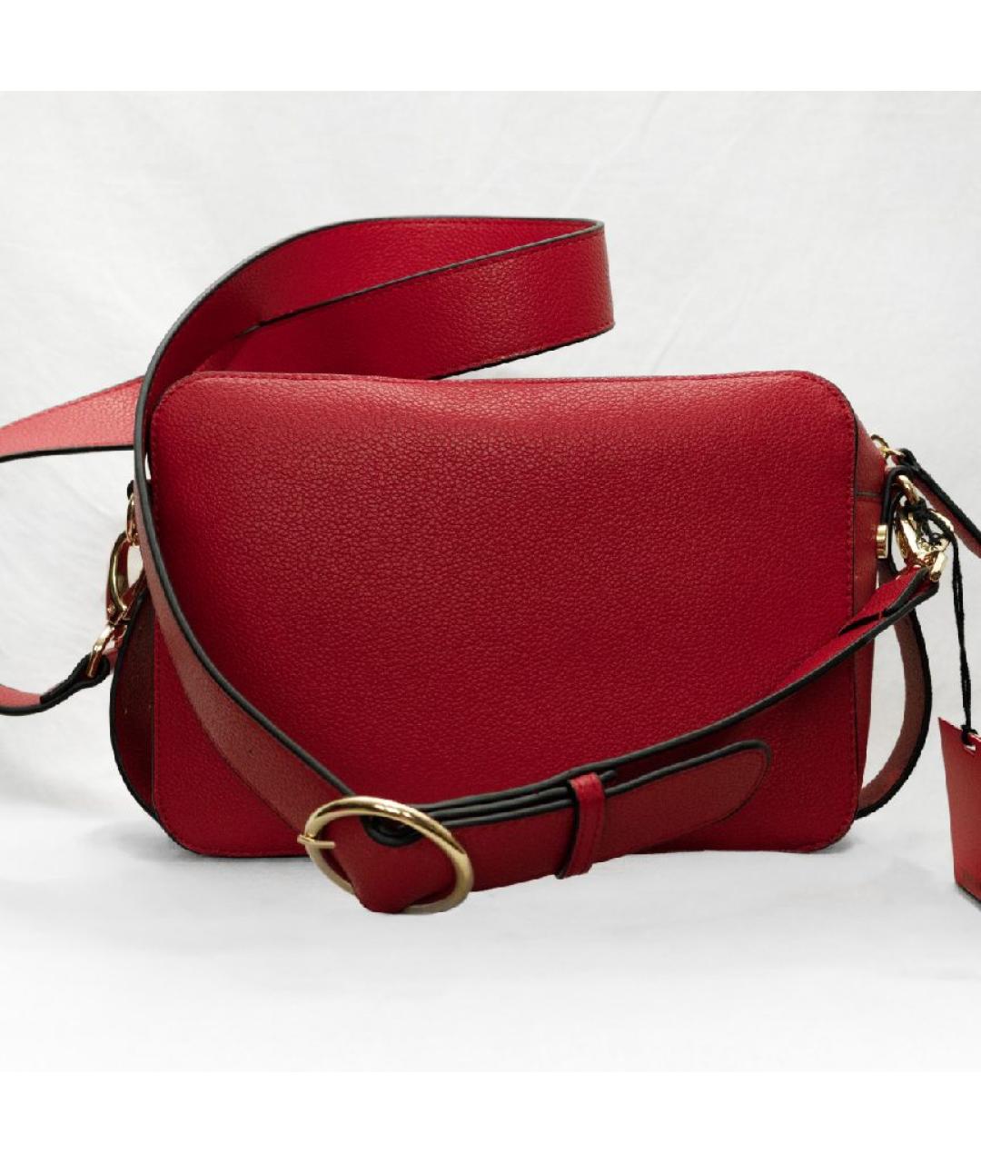 VALENTINO Красная кожаная сумка через плечо, фото 3