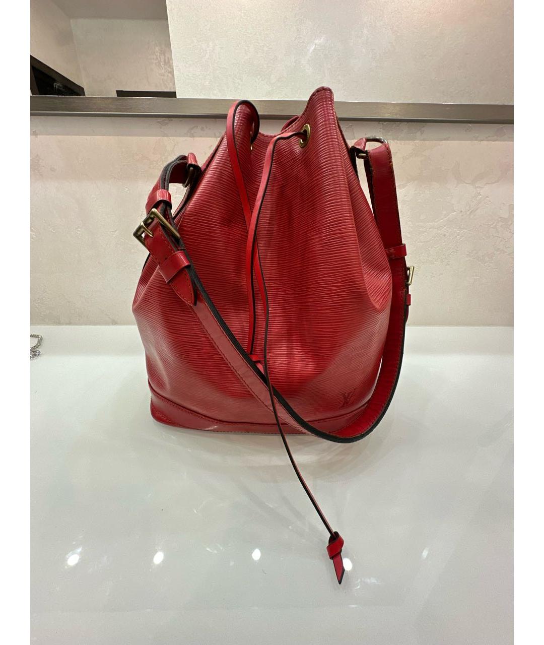 LOUIS VUITTON Красная кожаная сумка тоут, фото 5