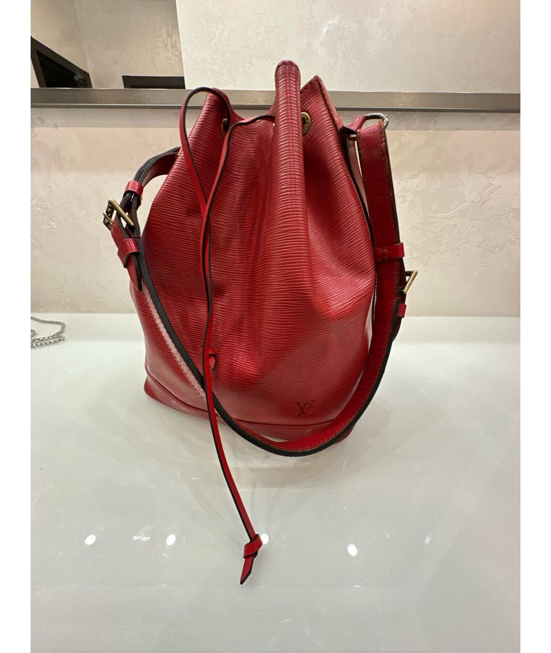 LOUIS VUITTON Красная кожаная сумка тоут, фото 2