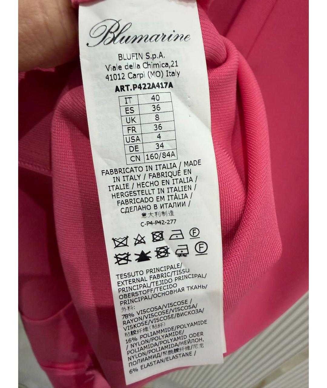 BLUMARINE Розовое вискозное коктейльное платье, фото 3