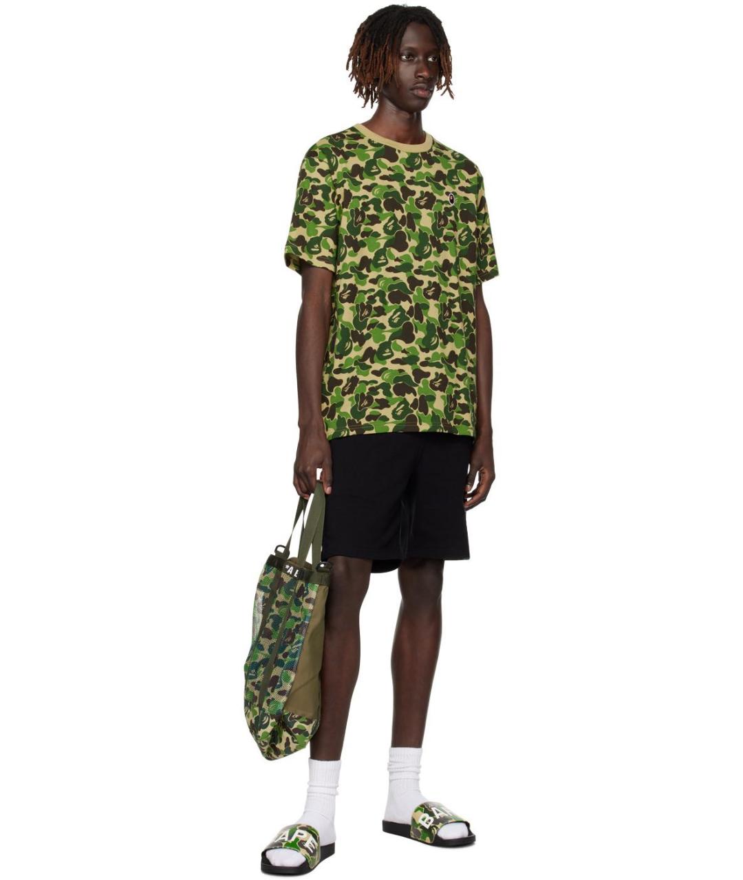 A BATHING APE Зеленые резиновые шлепанцы, фото 7