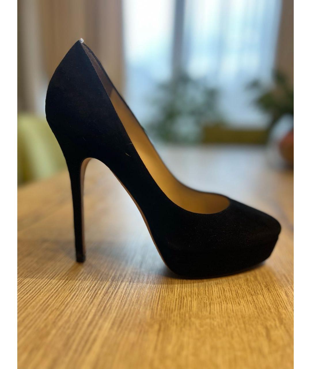 JIMMY CHOO Черные замшевые туфли, фото 7