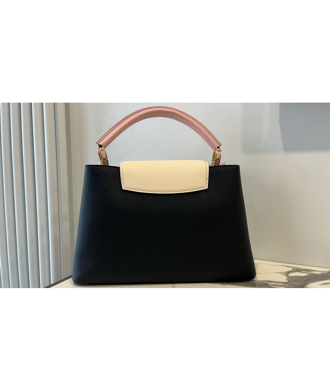 LOUIS VUITTON Черная кожаная сумка с короткими ручками, фото 2