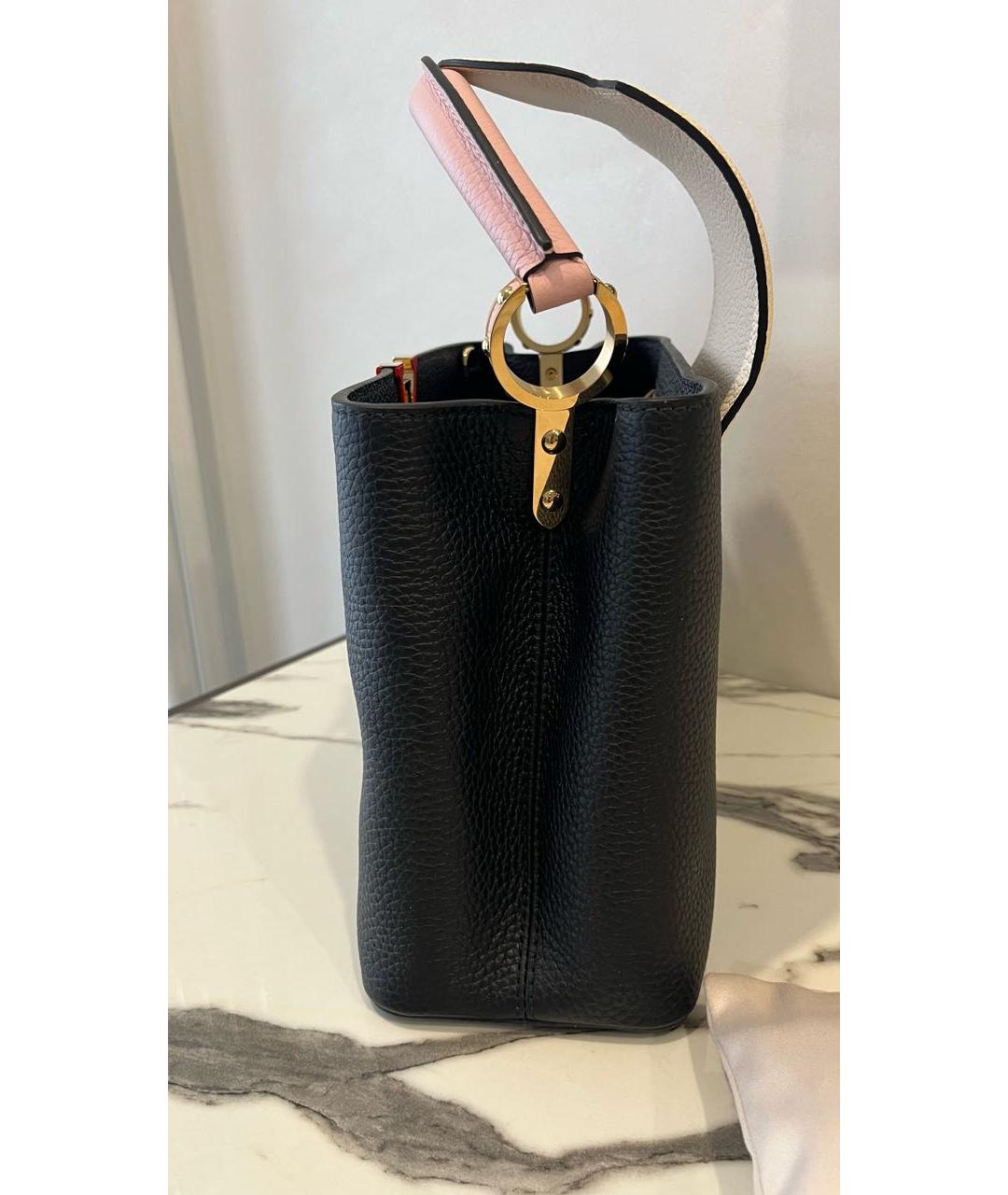 LOUIS VUITTON Черная кожаная сумка с короткими ручками, фото 7