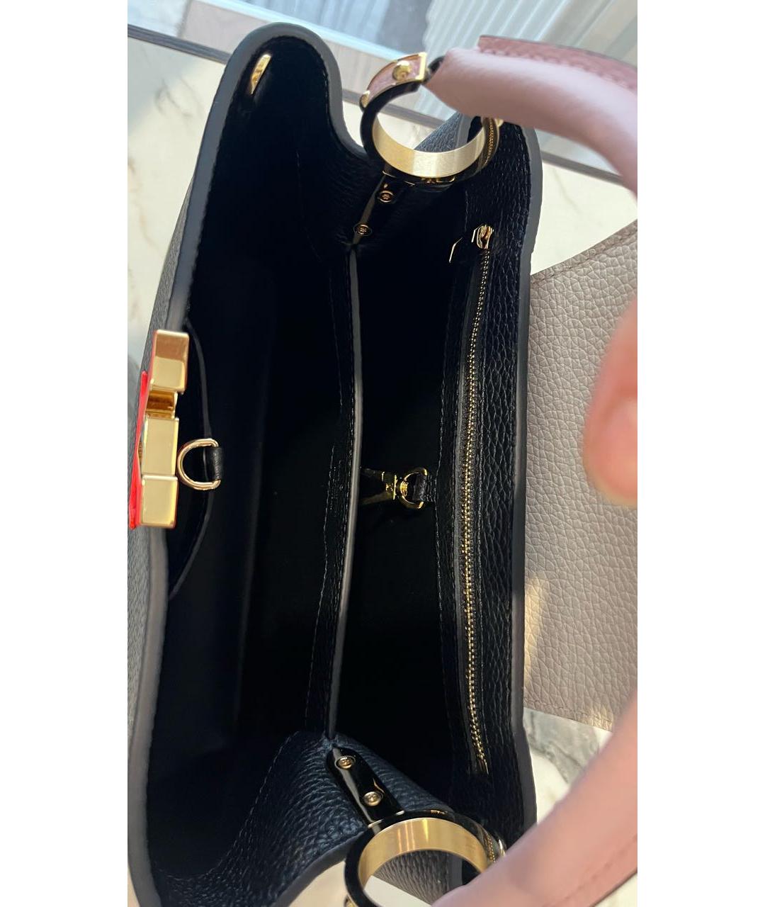 LOUIS VUITTON Черная кожаная сумка с короткими ручками, фото 8