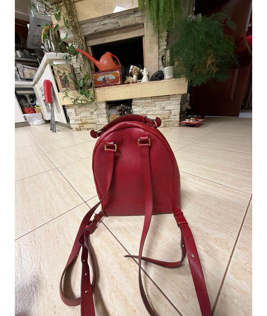 LOUIS VUITTON Красный кожаный рюкзак, фото 3