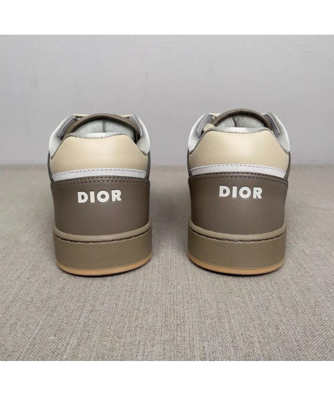 CHRISTIAN DIOR Бежевые кожаные низкие кроссовки / кеды, фото 4