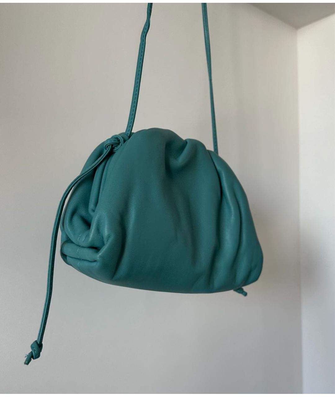 BOTTEGA VENETA Бирюзовая кожаная сумка через плечо, фото 2