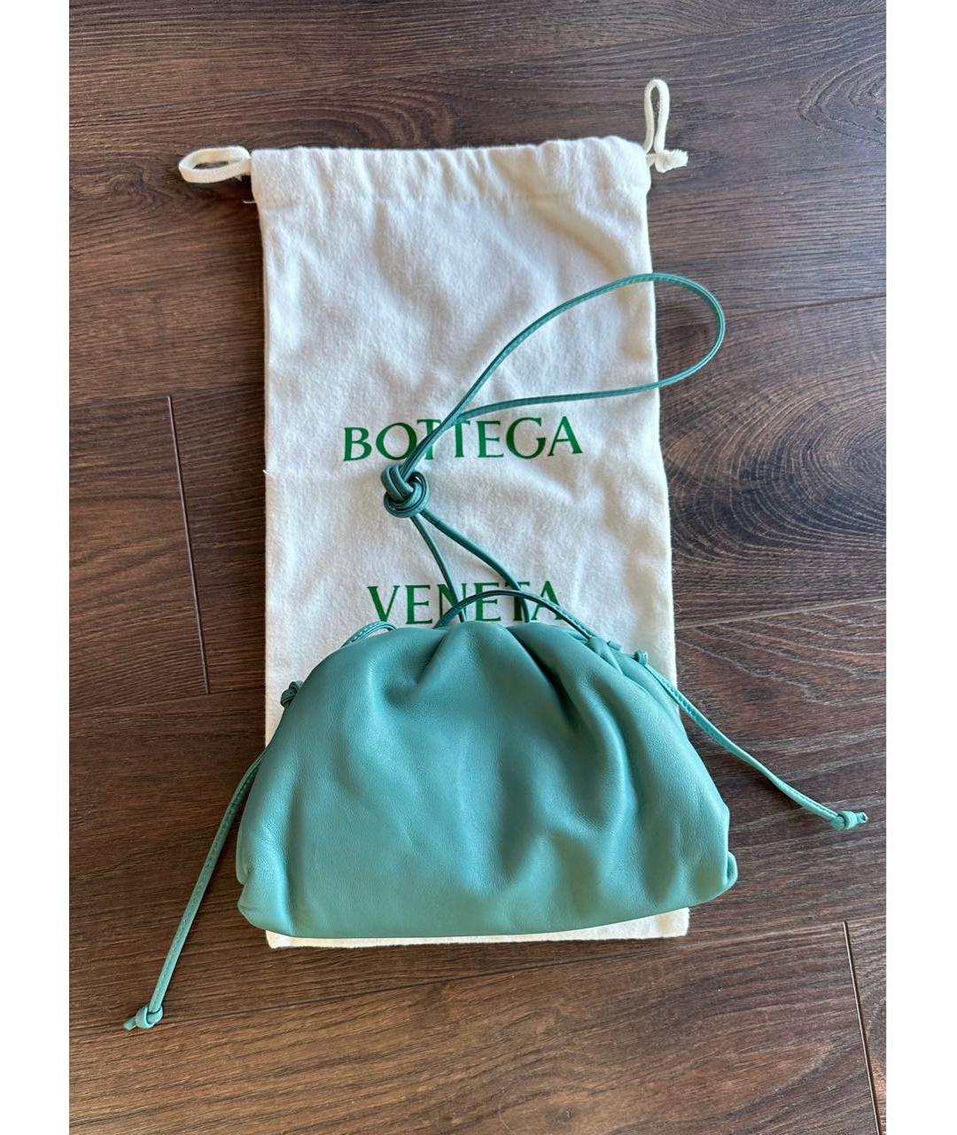 BOTTEGA VENETA Бирюзовая кожаная сумка через плечо, фото 5