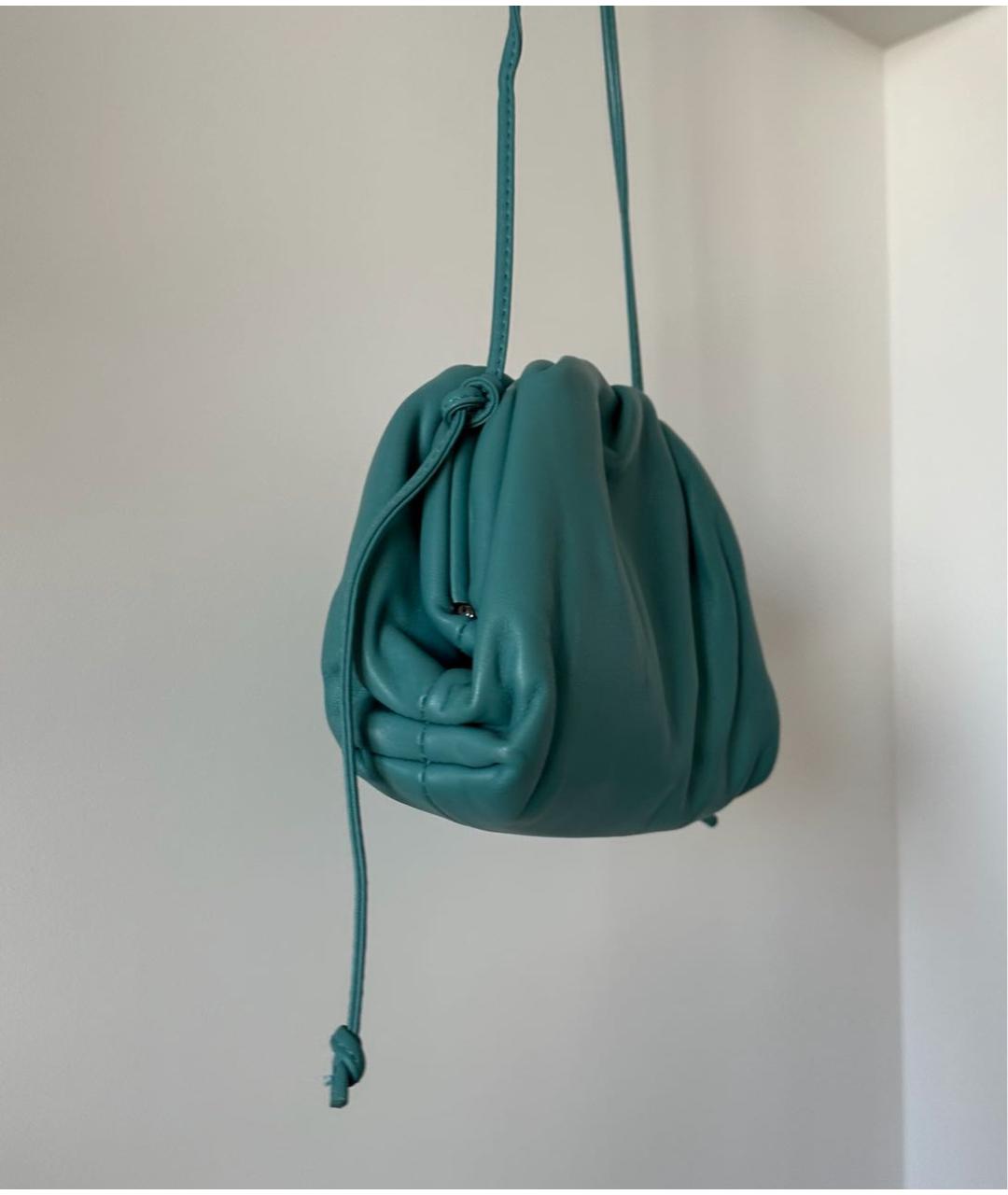 BOTTEGA VENETA Бирюзовая кожаная сумка через плечо, фото 3