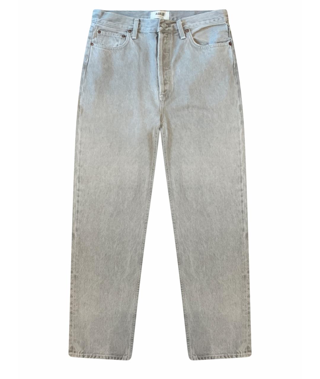 AGOLDE Серые хлопковые прямые джинсы, фото 8