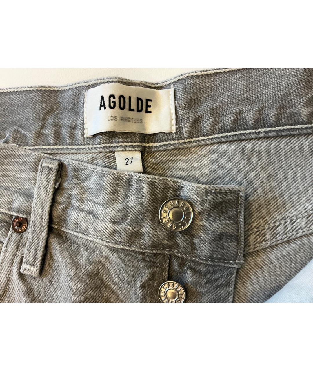AGOLDE Серые хлопковые прямые джинсы, фото 6