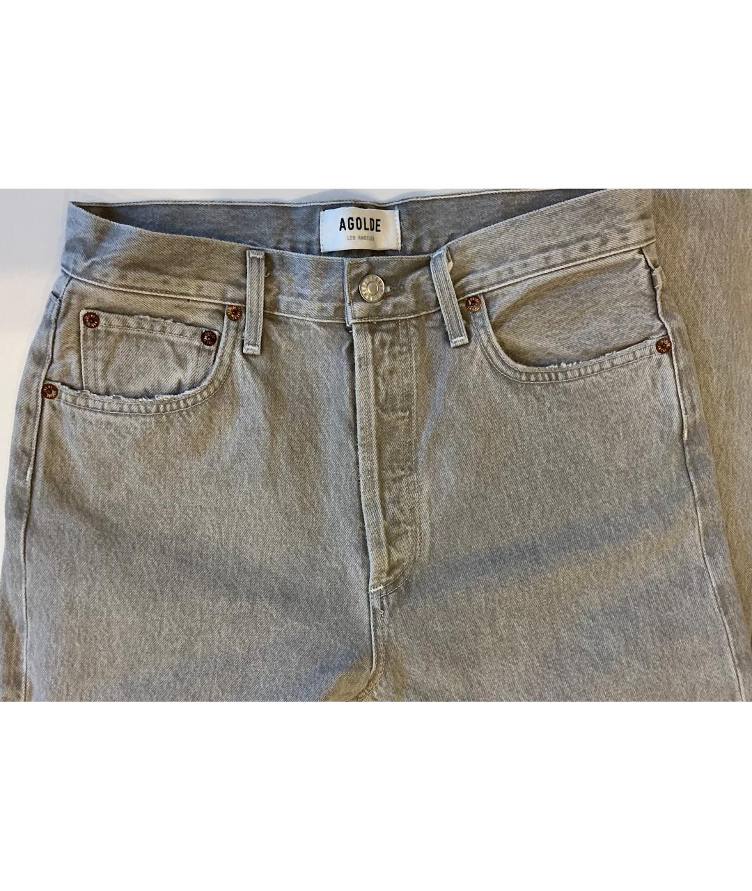 AGOLDE Серые хлопковые прямые джинсы, фото 3