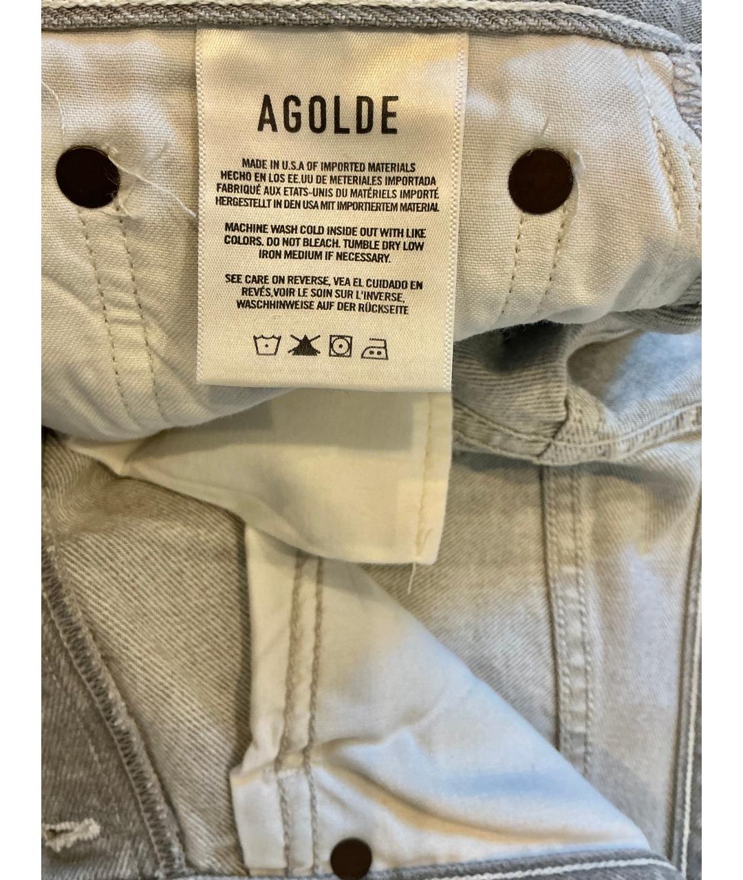 AGOLDE Серые хлопковые прямые джинсы, фото 5