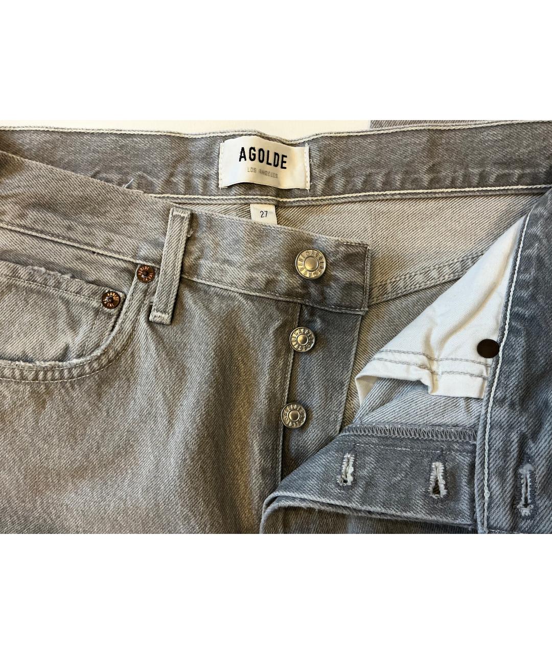 AGOLDE Серые хлопковые прямые джинсы, фото 7