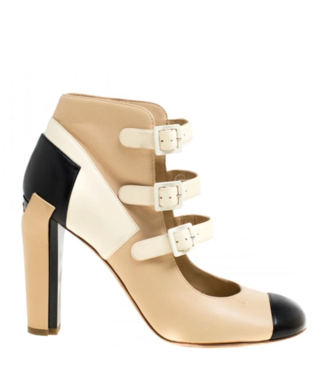 CHANEL Бежевые кожаные туфли, фото 8