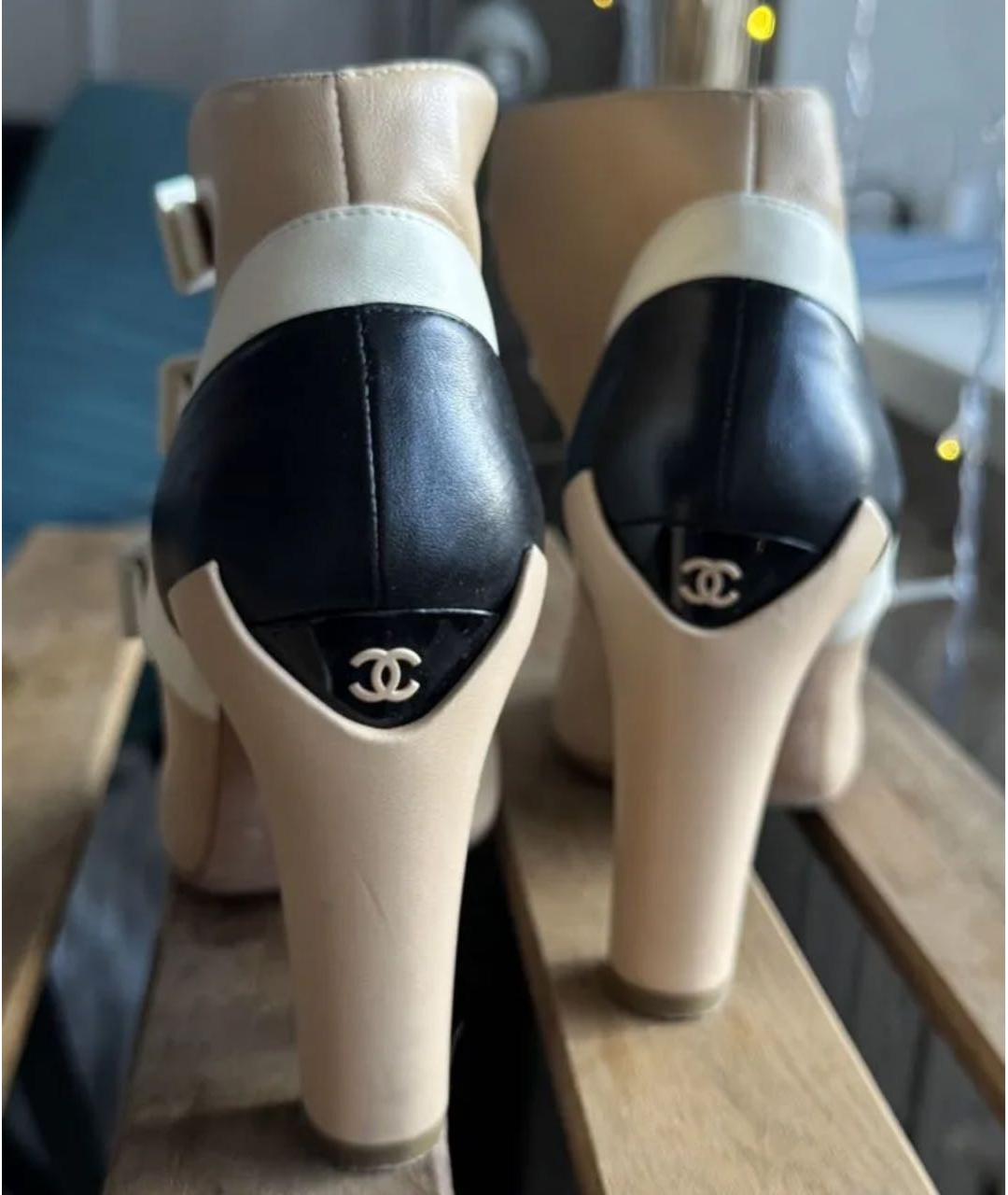 CHANEL Бежевые кожаные туфли, фото 3