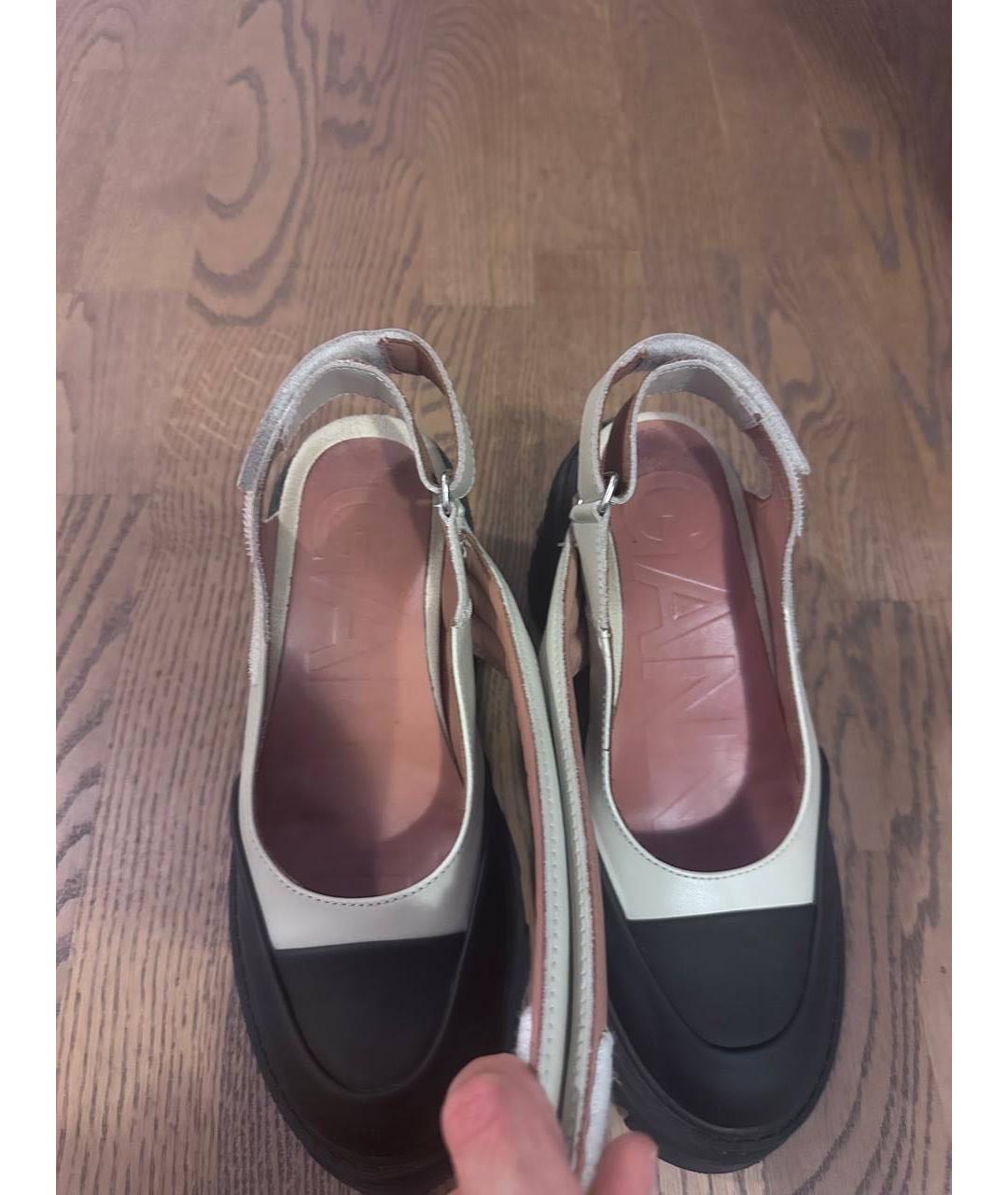 GANNI Бежевые кожаные туфли, фото 4