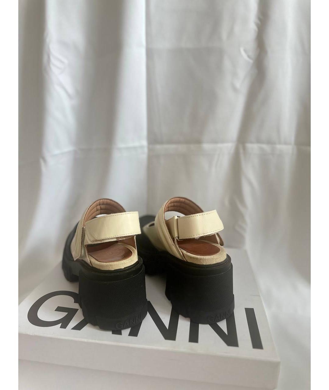 GANNI Бежевые кожаные туфли, фото 3