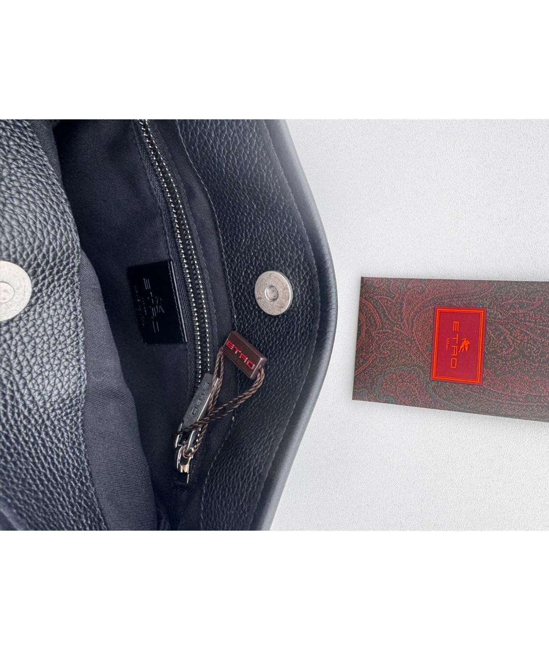 ETRO Черная кожаная сумка через плечо, фото 6