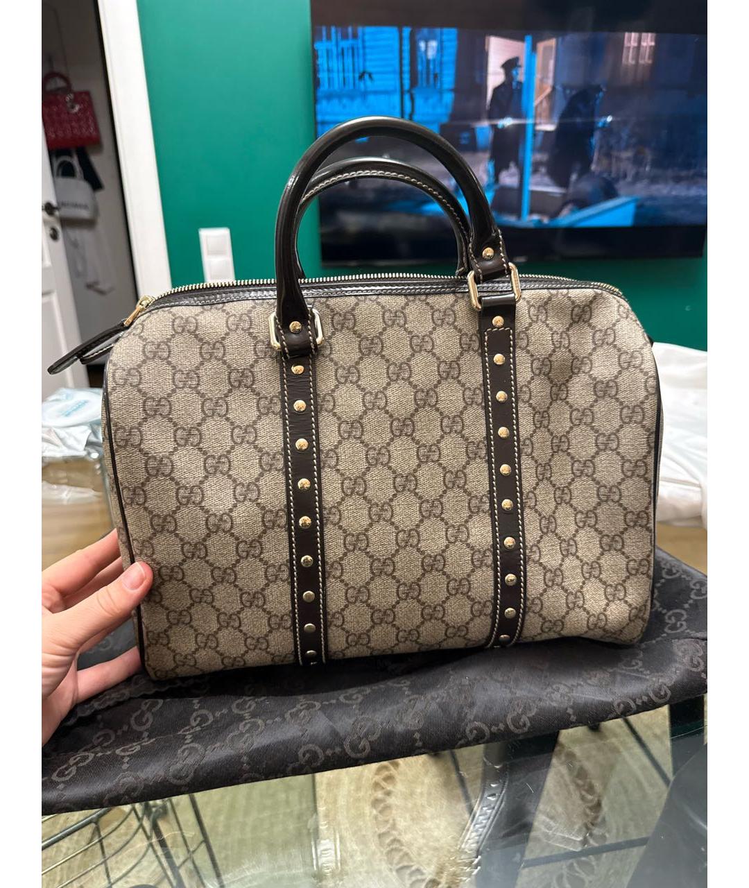 GUCCI Бежевая сумка с короткими ручками, фото 3