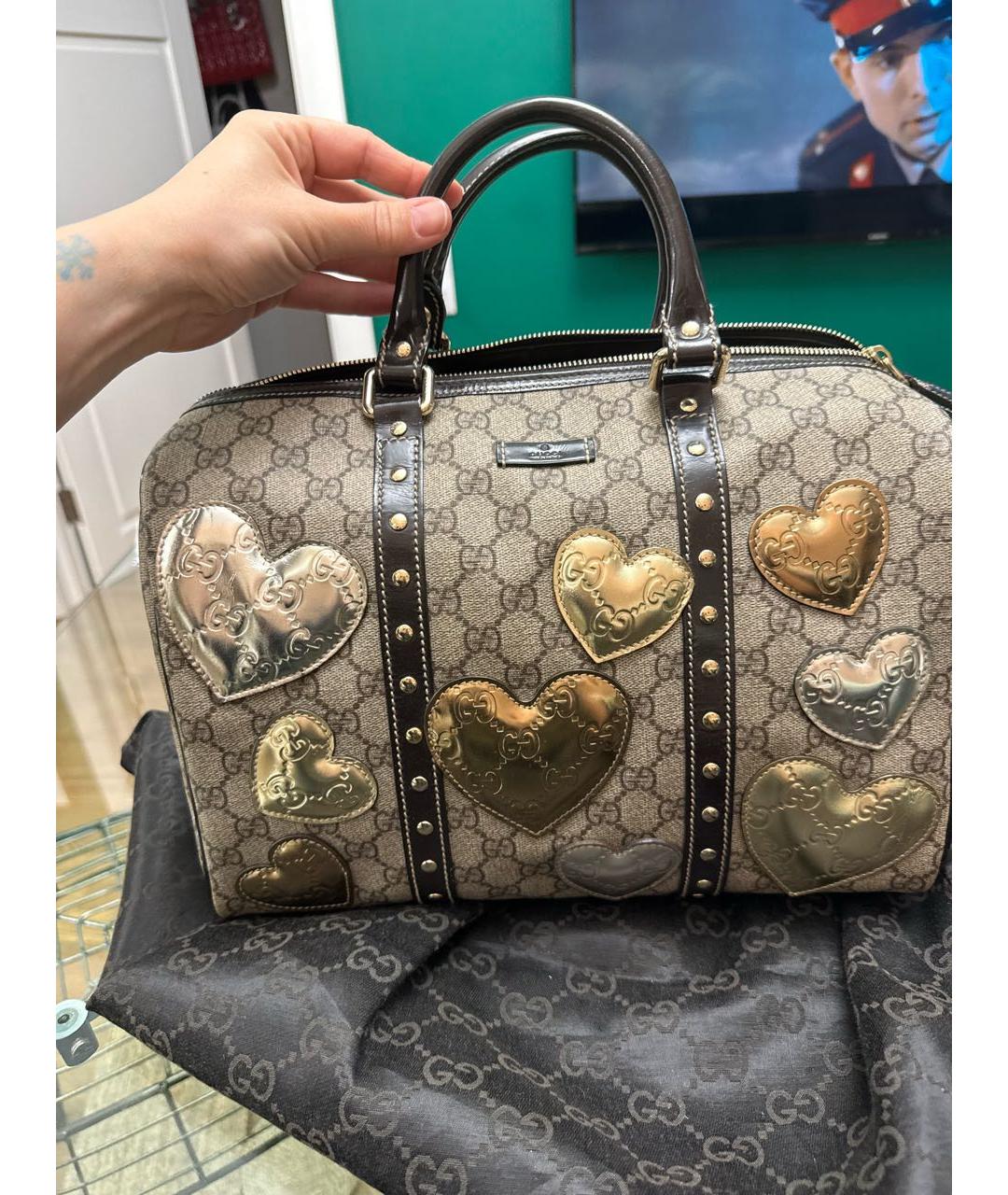 GUCCI Бежевая сумка с короткими ручками, фото 7