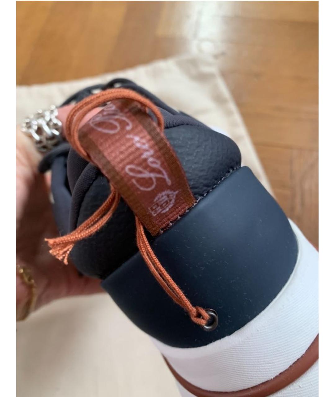 LORO PIANA Серые текстильные низкие кроссовки / кеды, фото 5