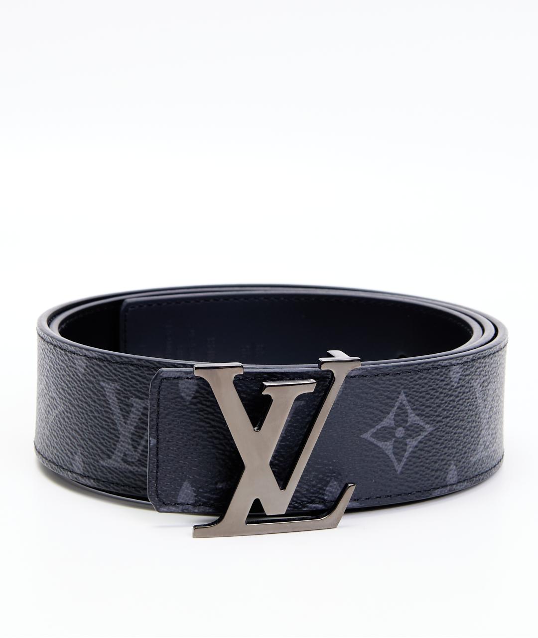 LOUIS VUITTON Черный кожаный ремень, фото 4