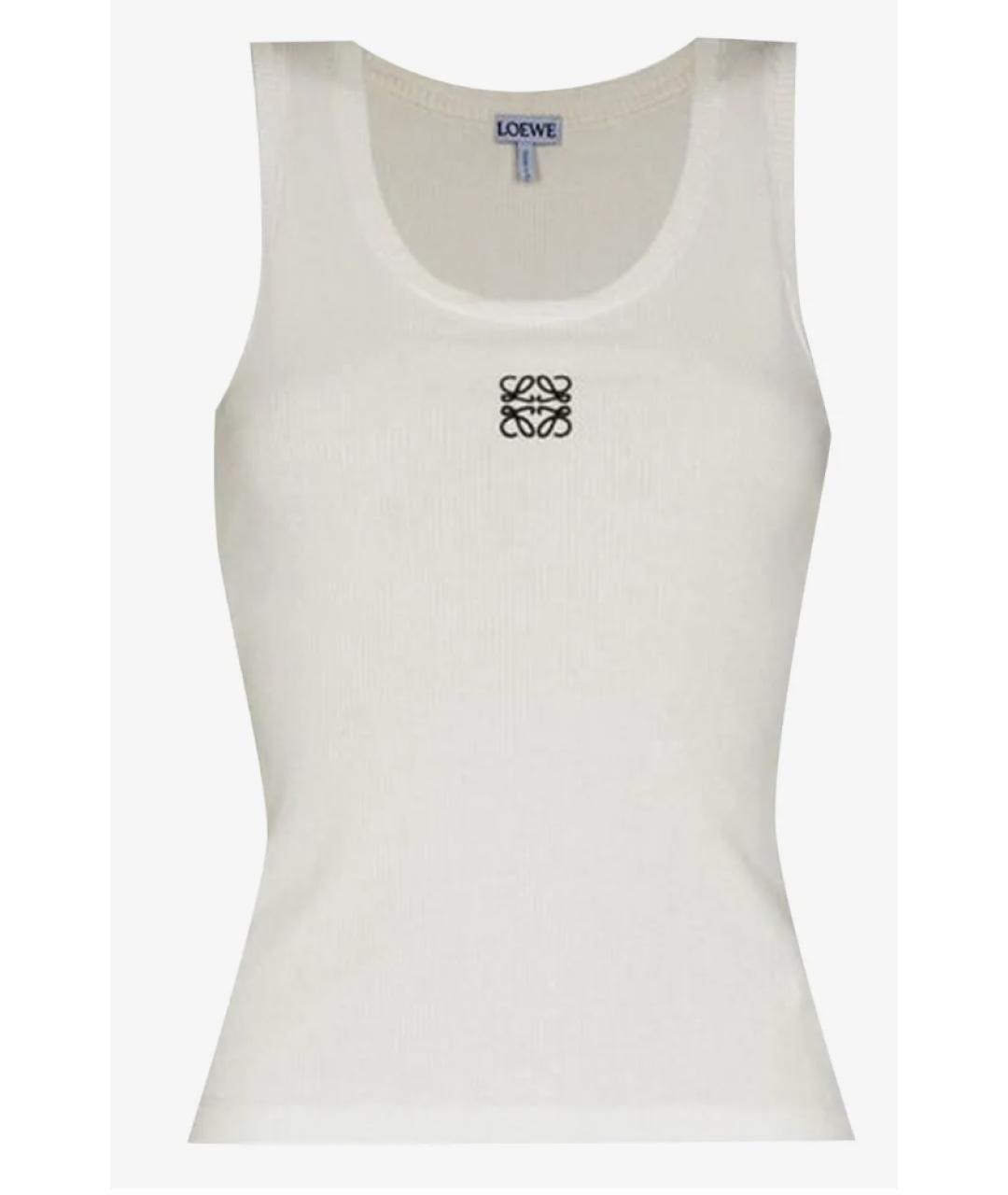 LOEWE Белая хлопковая майка, фото 8