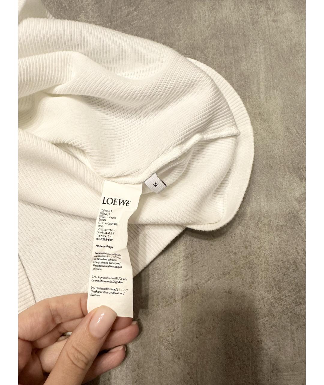LOEWE Белая хлопковая майка, фото 5