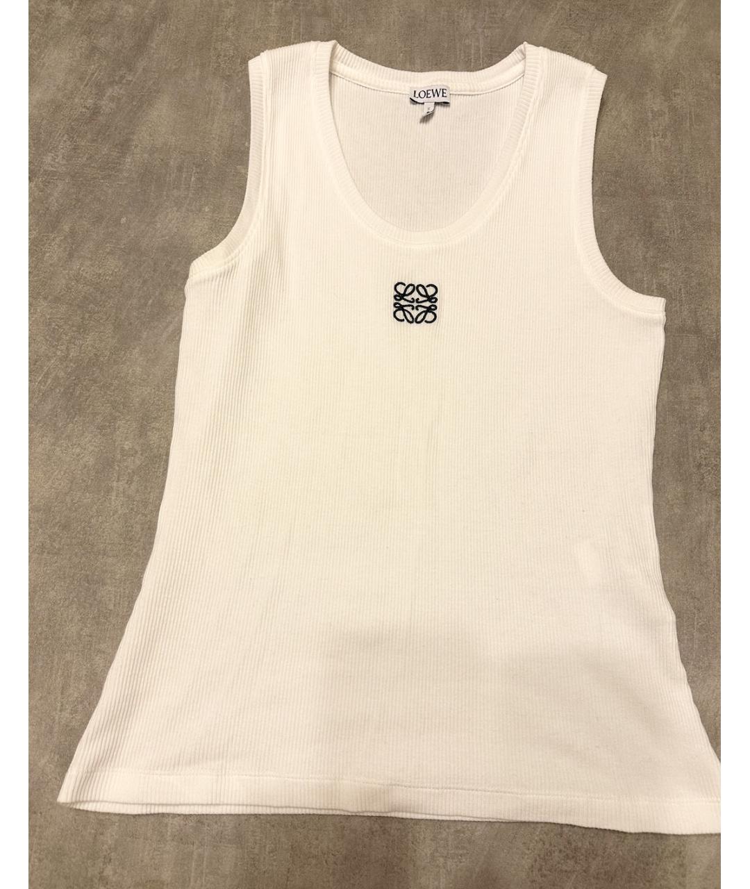 LOEWE Белая хлопковая майка, фото 2